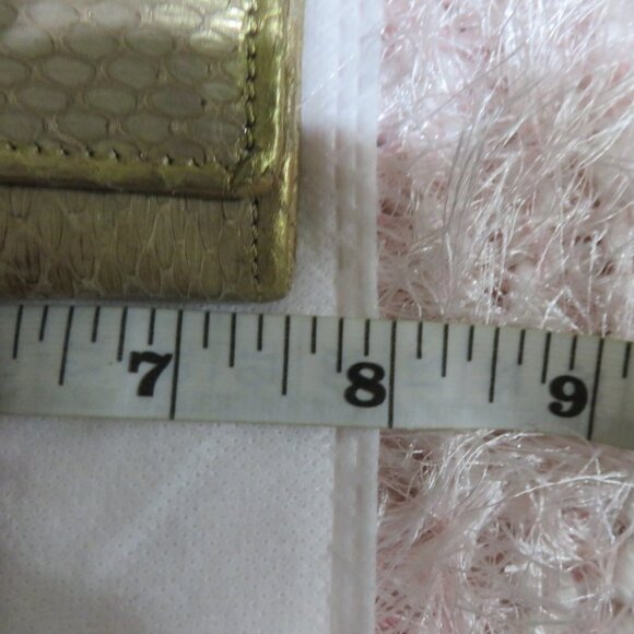Jimmy Choo Gold c Snakeskin Long Bifold Wallet Gold Tone Hardware EUC - Picture 7 of 12